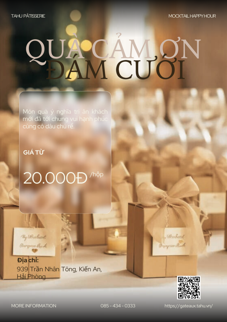 Quà cảm ơn đám cưới Tahu