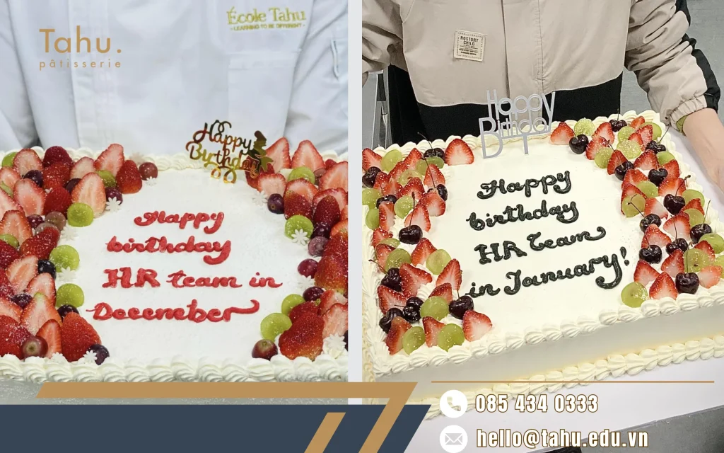 Bánh kem nhân ngày đặc biệt của nhóm, tổ chức trong doanh nghiệp