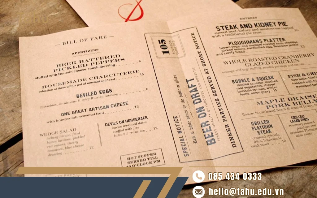 Trao đổi menu với nhà hàng để tối ưu ngân sách